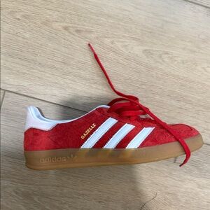 Adidas Red and White Sneakers